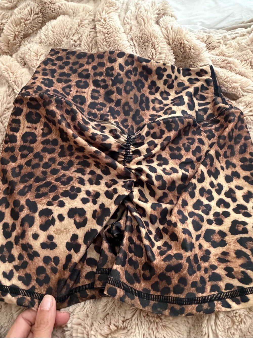 Civil Regime Leopard Print High-Waist Women’s Bike Shorts - Brown/Black size L - Picture 3 of 5